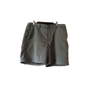 Adidas Men's Checkered Athletic Golf Flat Front Tennis Shorts Brown Black SZ 36